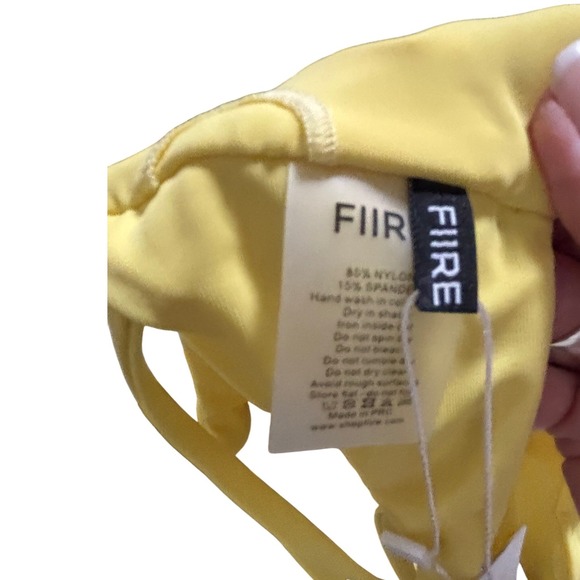 FIIRE Yellow High Waisted Bikini Set Strappy Back Two Piece Swimsuit Small NEW - Picture 7 of 8